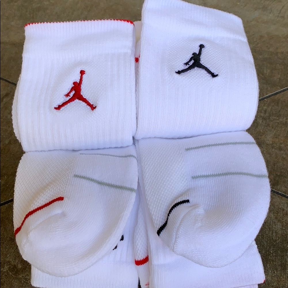 JORDAN CREW 6 pairs socks set white/black/red - Picture 15 of 16